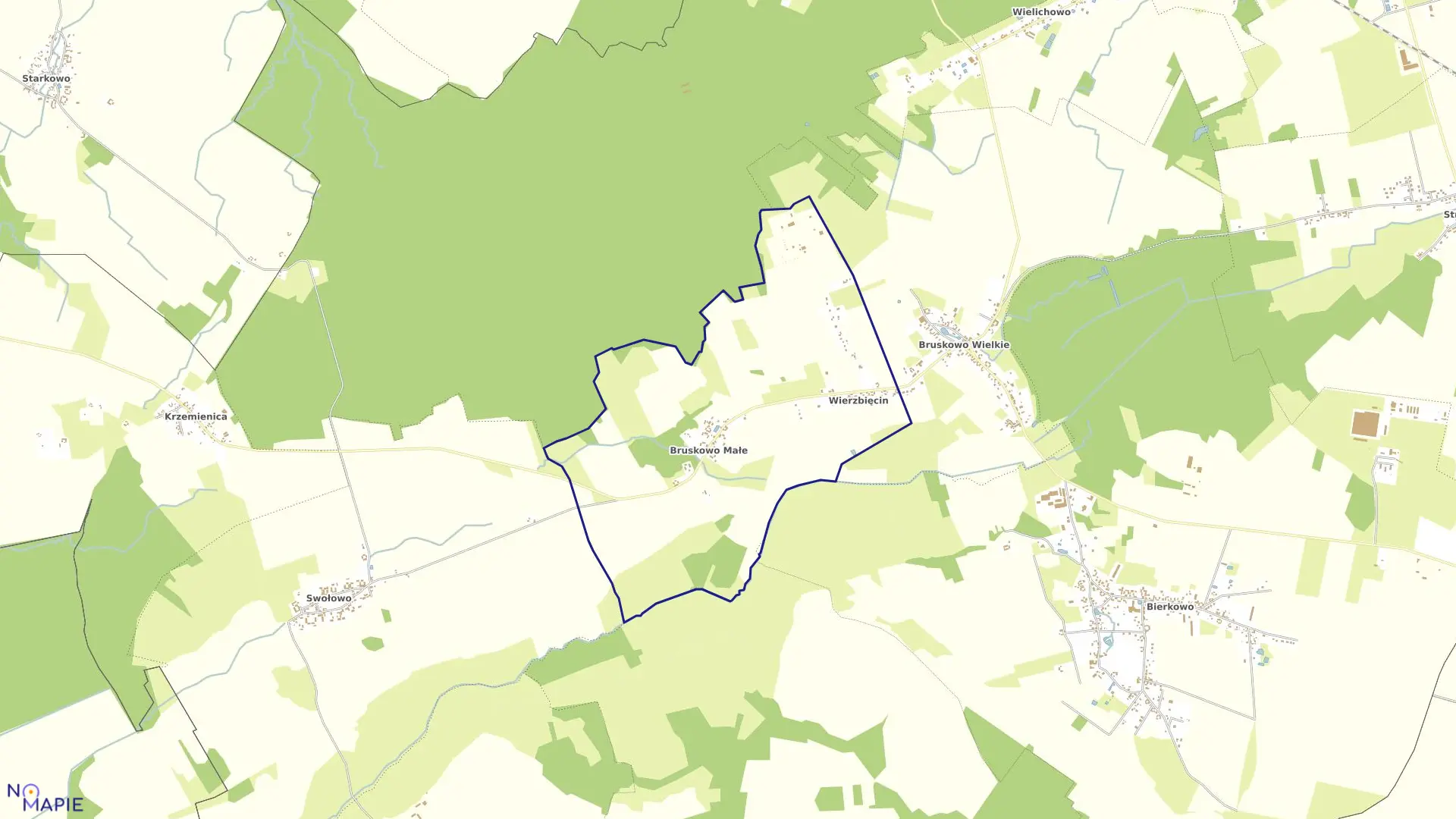 Mapa obrębu BRUSKOWO MAŁE w gminie Słupsk