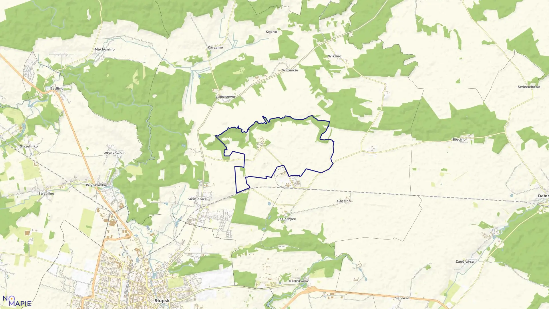 Mapa obrębu BUKÓWKA w gminie Słupsk