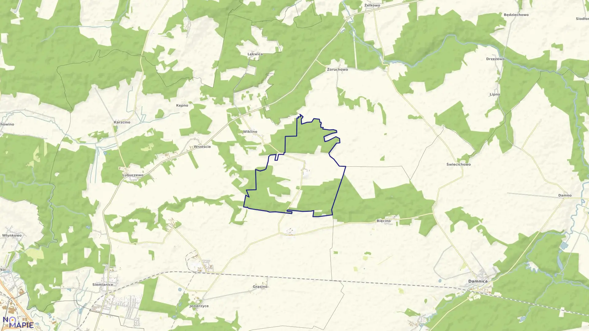 Mapa obrębu KUKOWO w gminie Słupsk