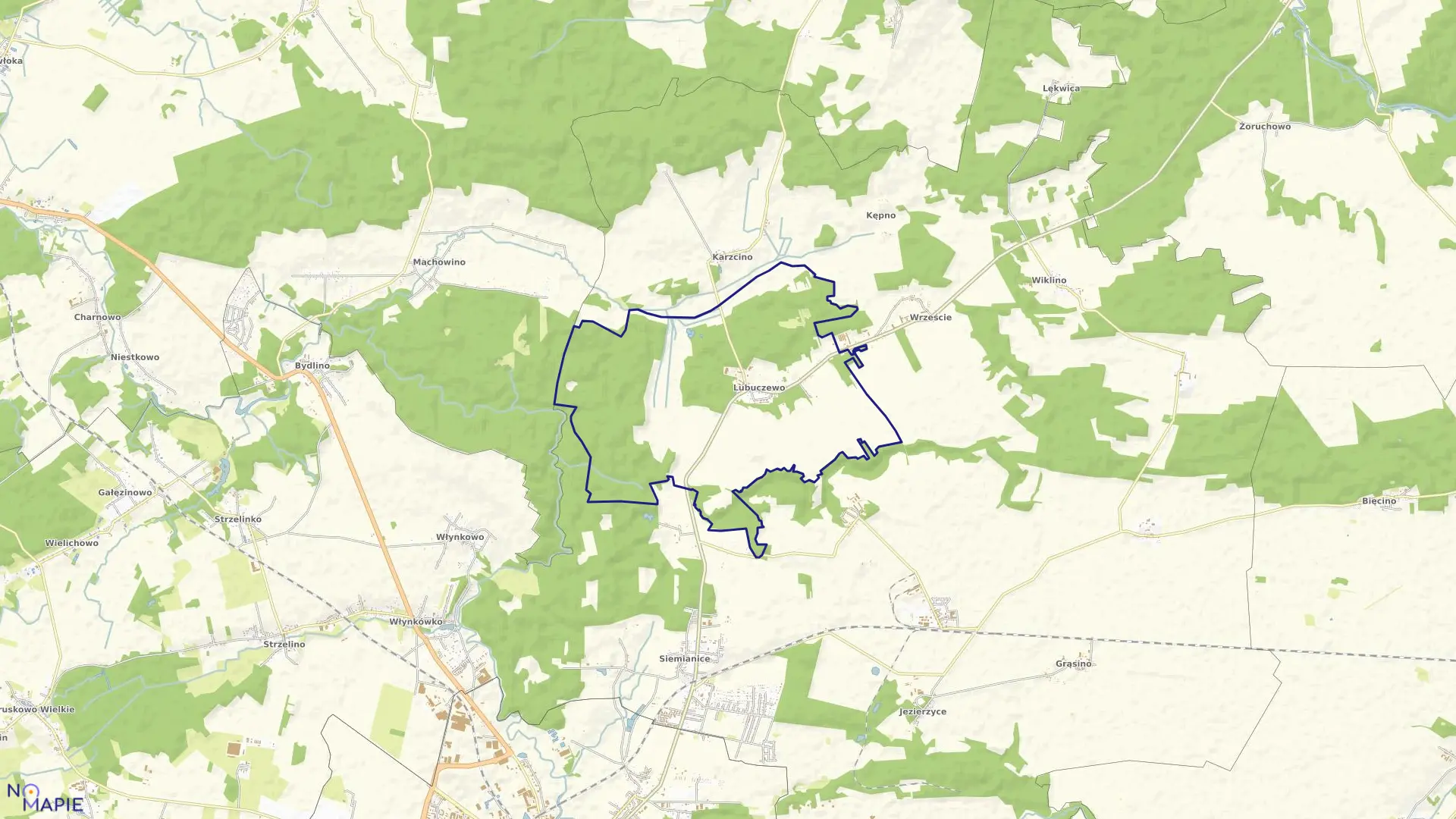 Mapa obrębu LUBUCZEWO w gminie Słupsk