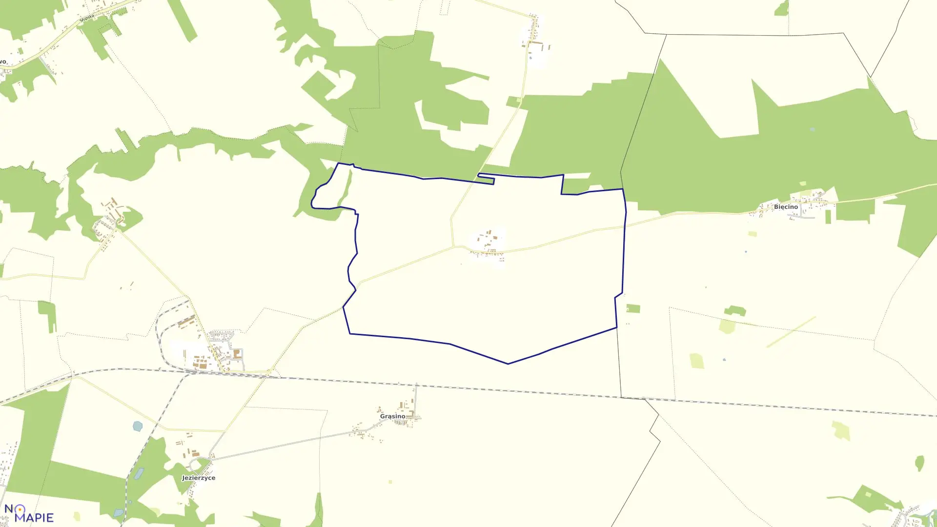 Mapa obrębu ROGAWICA w gminie Słupsk