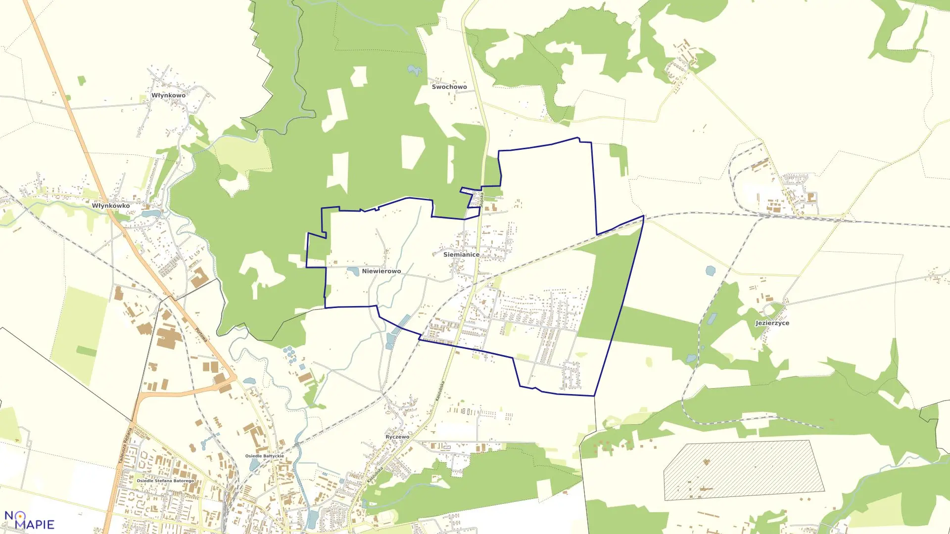Mapa obrębu SIEMIANICE w gminie Słupsk