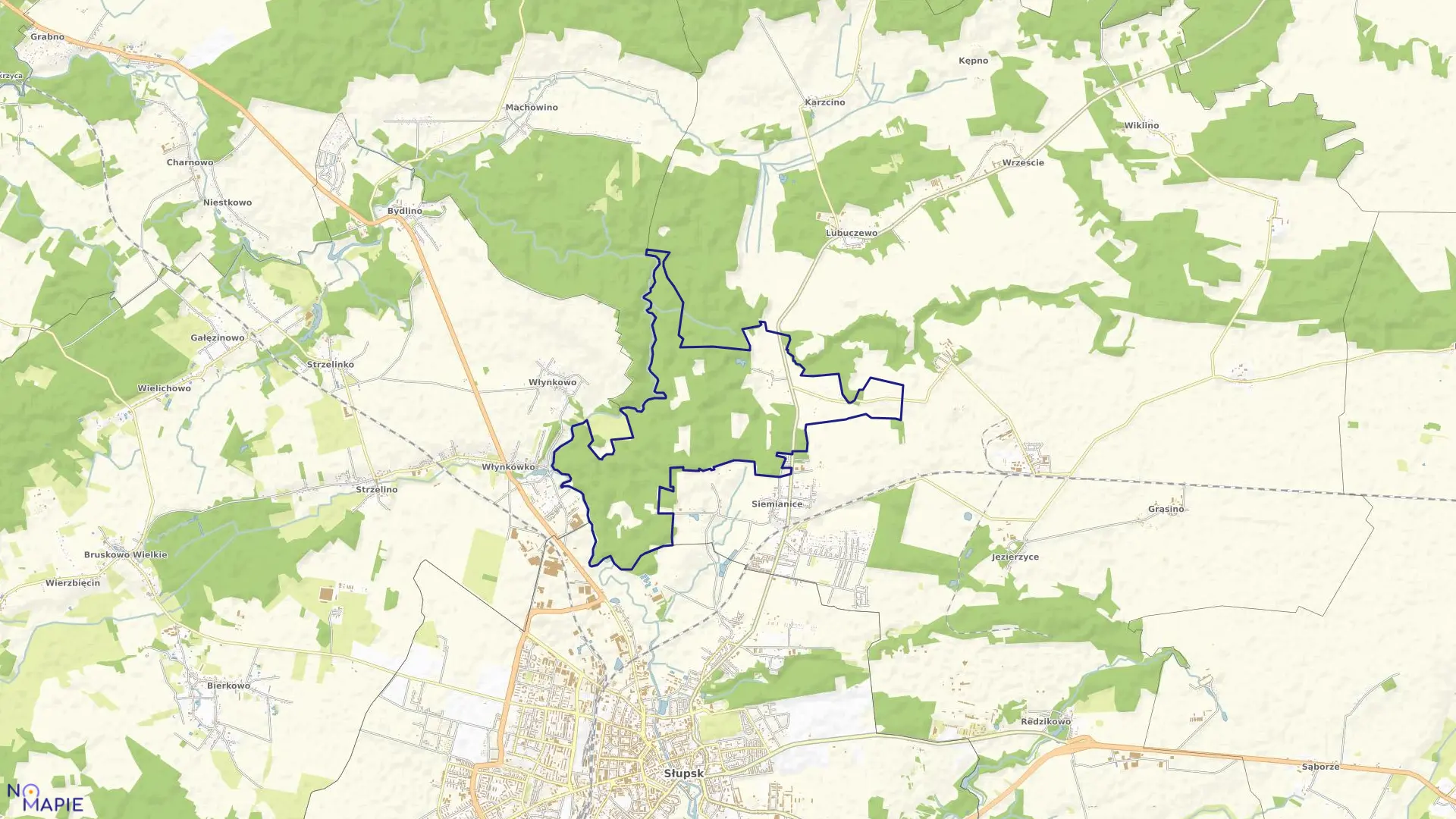 Mapa obrębu SWOCHOWO w gminie Słupsk