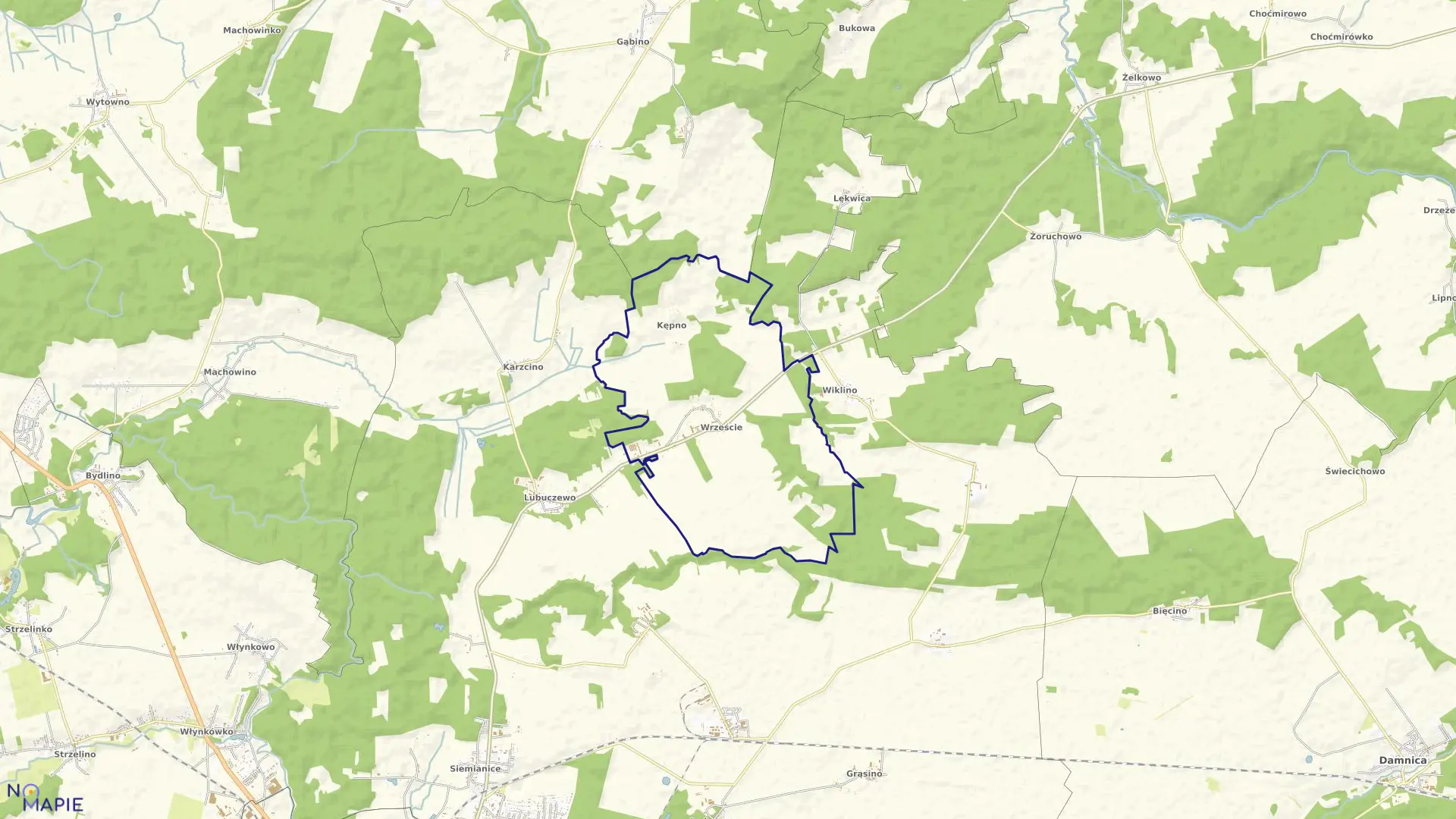 Mapa obrębu WRZEŚCIE-KĘPNO w gminie Słupsk